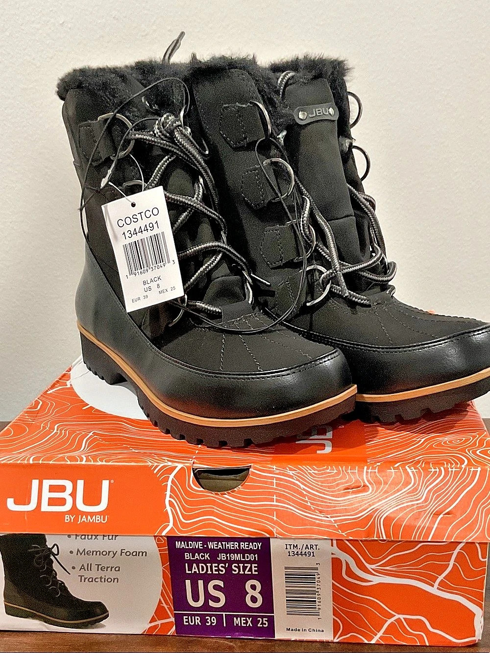 JBU Maldive Weather Ready Boot Black & Brown US 8
